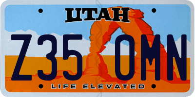 UT license plate Z350MN