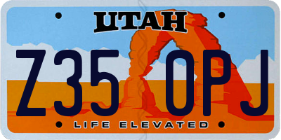 UT license plate Z350PJ