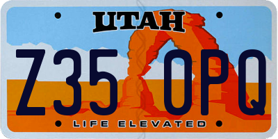 UT license plate Z350PQ
