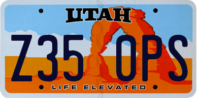 UT license plate Z350PS
