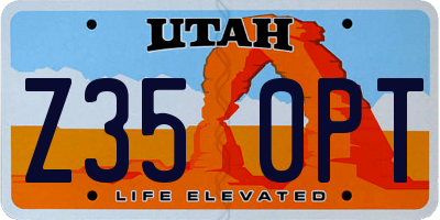 UT license plate Z350PT