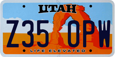 UT license plate Z350PW