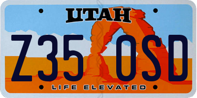 UT license plate Z350SD