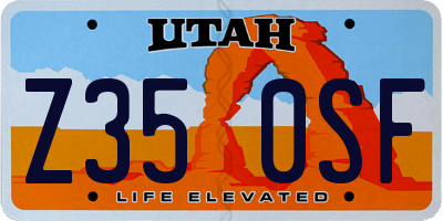 UT license plate Z350SF