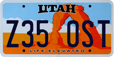 UT license plate Z350ST