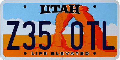 UT license plate Z350TL