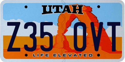 UT license plate Z350VT