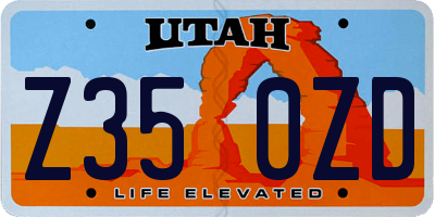 UT license plate Z350ZD