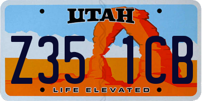 UT license plate Z351CB