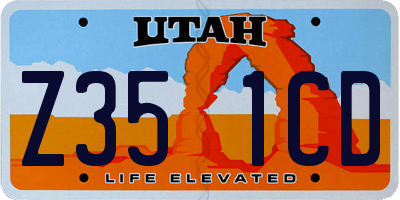 UT license plate Z351CD