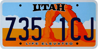 UT license plate Z351CJ