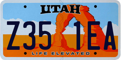 UT license plate Z351EA