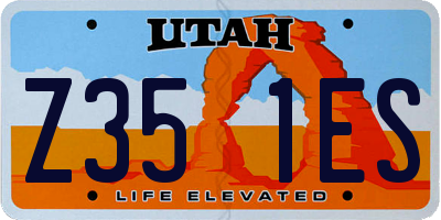 UT license plate Z351ES