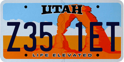 UT license plate Z351ET