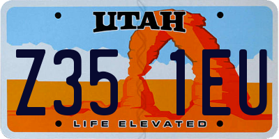 UT license plate Z351EU