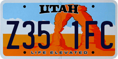 UT license plate Z351FC