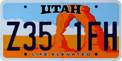 UT license plate Z351FH