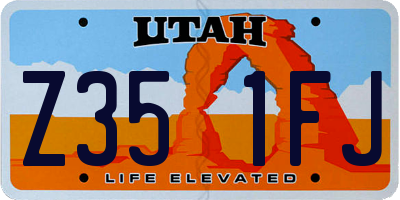 UT license plate Z351FJ