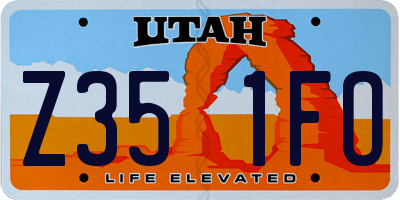 UT license plate Z351FO