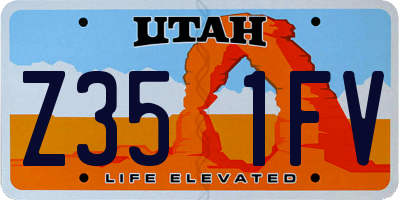 UT license plate Z351FV