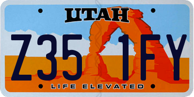 UT license plate Z351FY