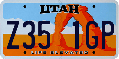 UT license plate Z351GP
