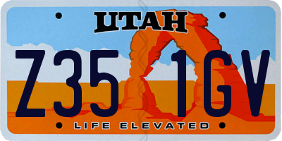 UT license plate Z351GV