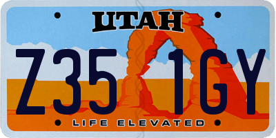 UT license plate Z351GY