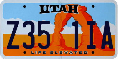 UT license plate Z351IA