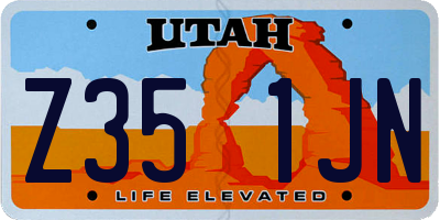 UT license plate Z351JN