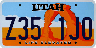 UT license plate Z351JO