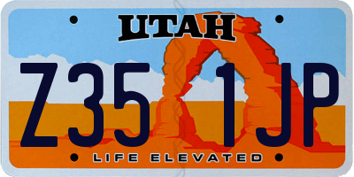 UT license plate Z351JP