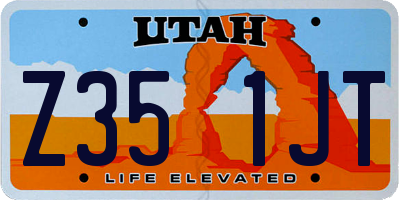 UT license plate Z351JT