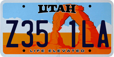 UT license plate Z351LA