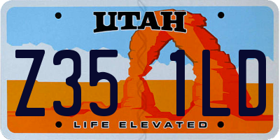 UT license plate Z351LD