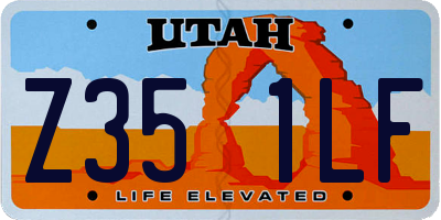 UT license plate Z351LF