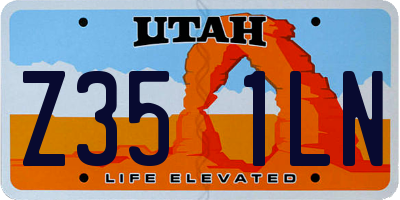 UT license plate Z351LN