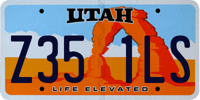 UT license plate Z351LS