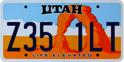 UT license plate Z351LT