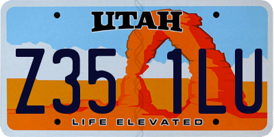 UT license plate Z351LU