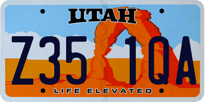 UT license plate Z351QA
