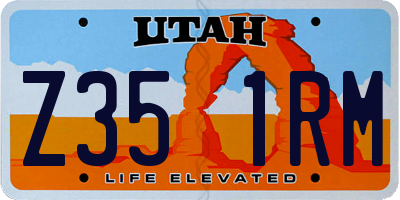 UT license plate Z351RM