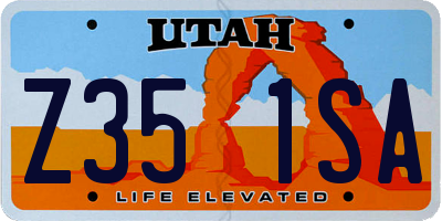 UT license plate Z351SA