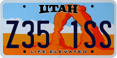 UT license plate Z351SS