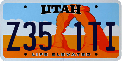 UT license plate Z351TI