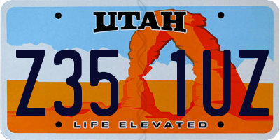 UT license plate Z351UZ
