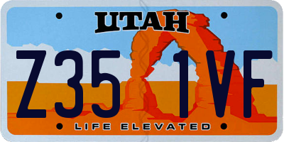 UT license plate Z351VF