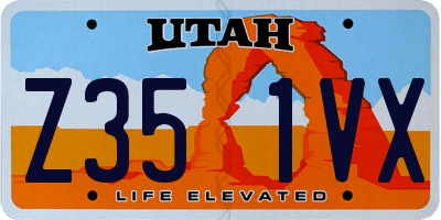 UT license plate Z351VX