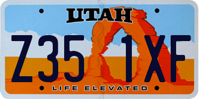 UT license plate Z351XF