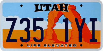 UT license plate Z351YI